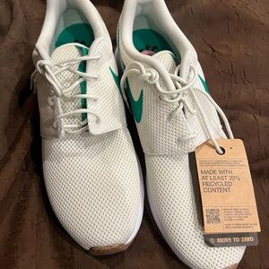 White and Teal Nike Sneakers